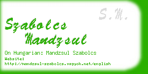 szabolcs mandzsul business card